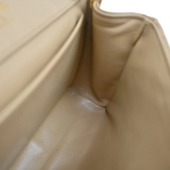 CHANEL CC Logo Mini Matelasse Chain Shoulder Bag Leather Beige GHW 675RF438 - Picture 12 of 15
